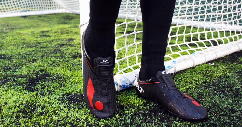 Image of the new Concave Volt+ FG Boots in Black and Red.